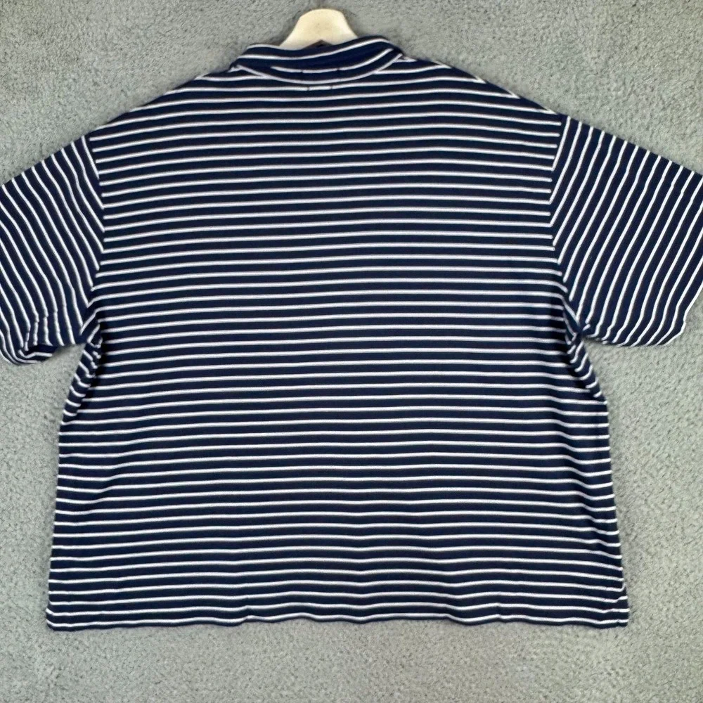 Polo Ralph Lauren Polo Shirt Mens‎ 3XB Blue White Stripe Pima Soft Touch Preppy